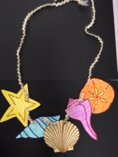 paper seashell necklace colored various colors