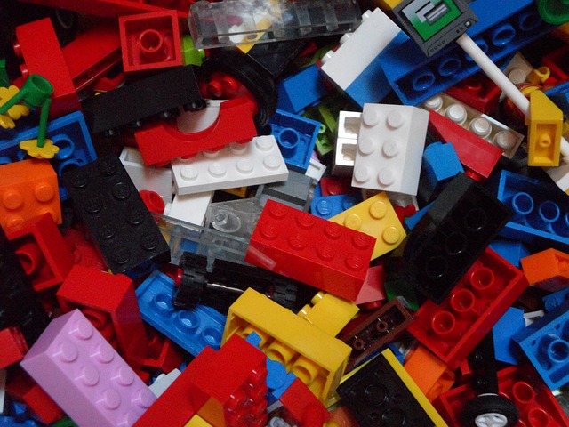 Photo of a large group of various LEGO bricks.