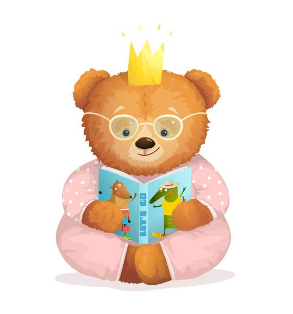 teddy bear reading book